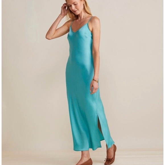 *NWT* Vineyard Vines Satin Midi Slip Dress - Picture 1 of 4